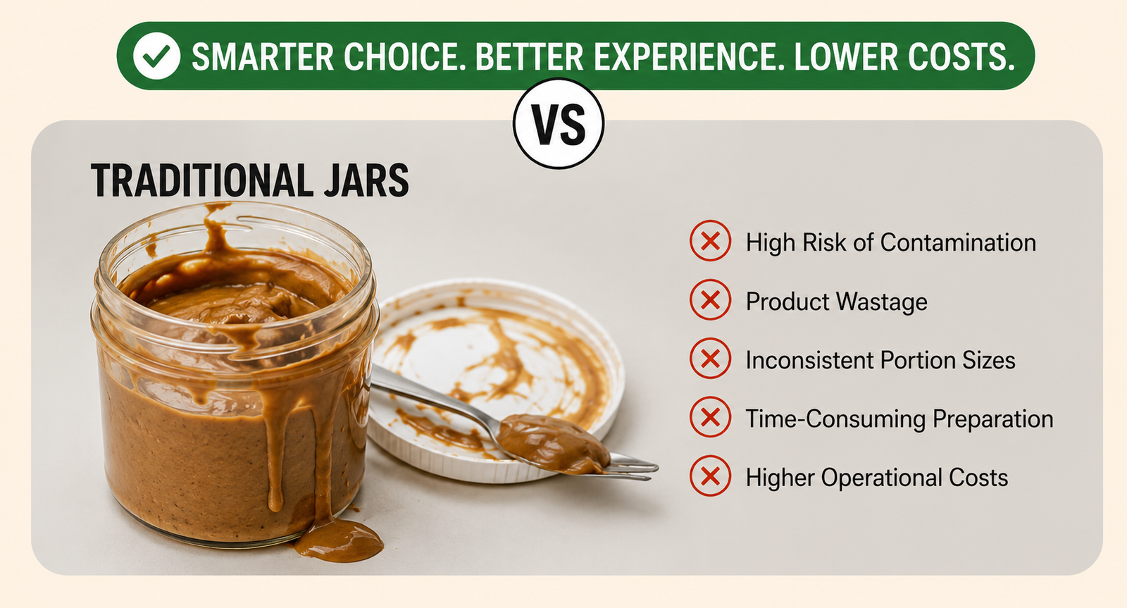 Peanut Butter Sachets Used in Commercial Foodservice